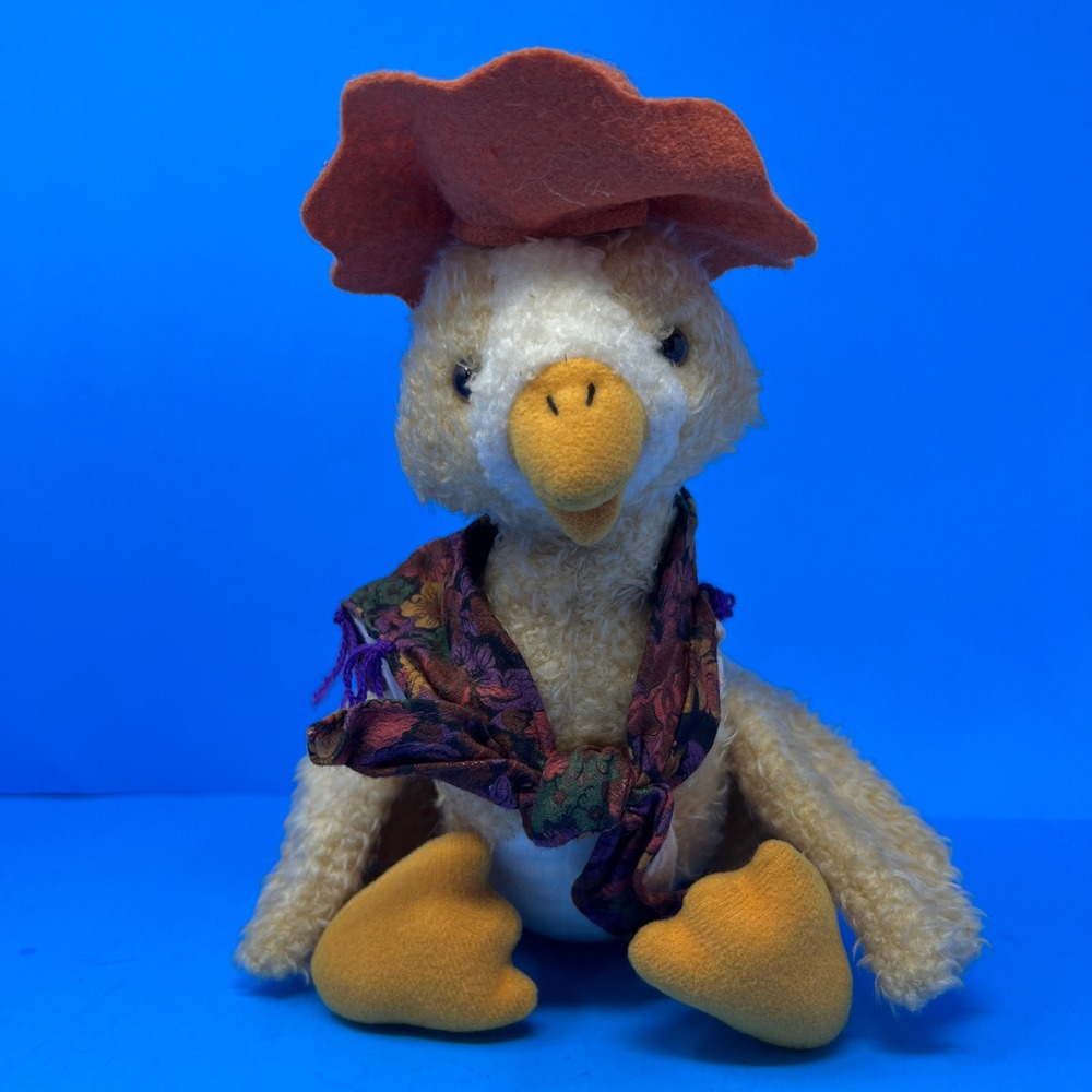 Hallmark Plush Gracie Goose Duck 10" Stuffed Animal Spring Floral Shawl Hat 90's